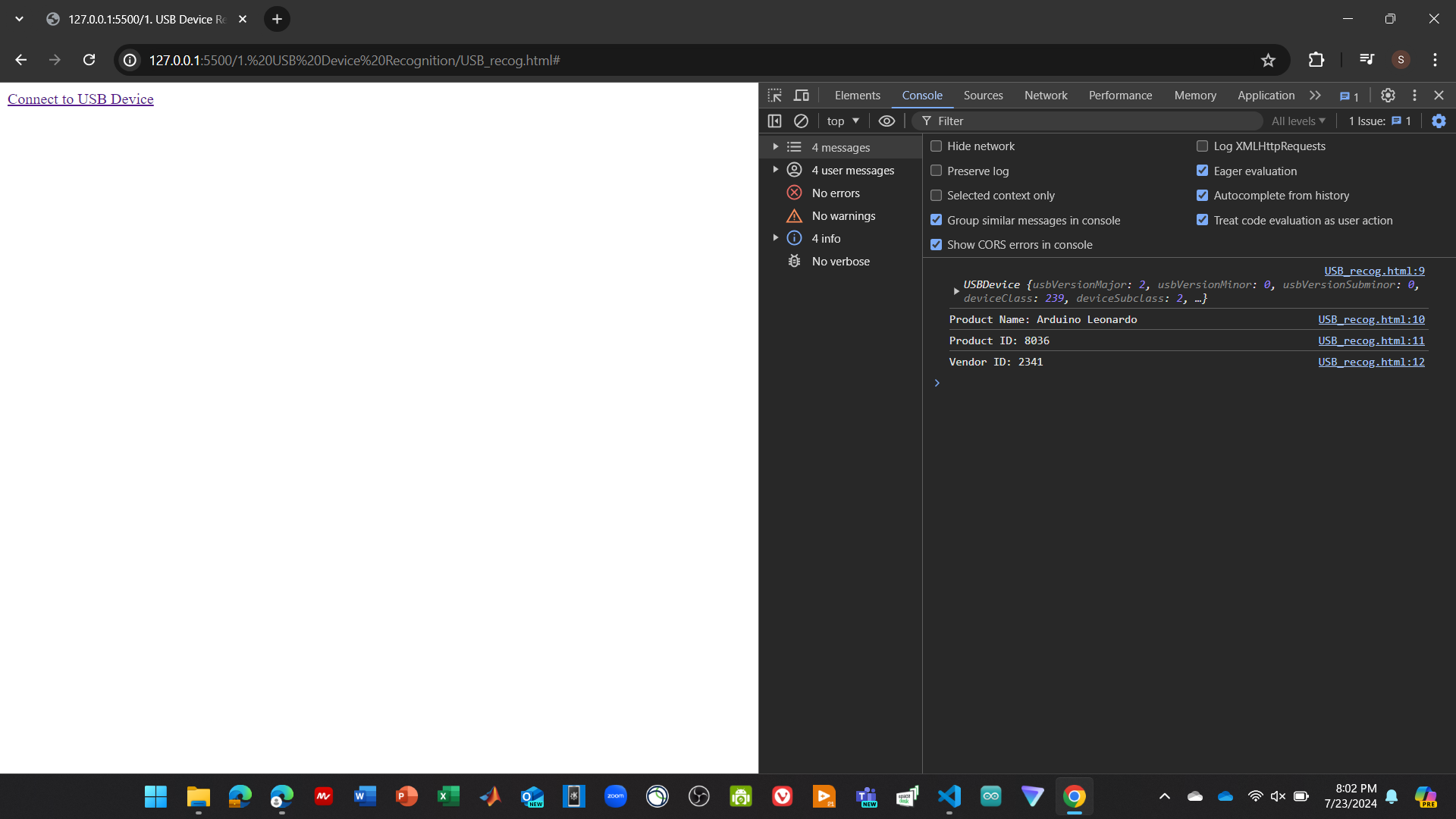 HTML Output with Serial