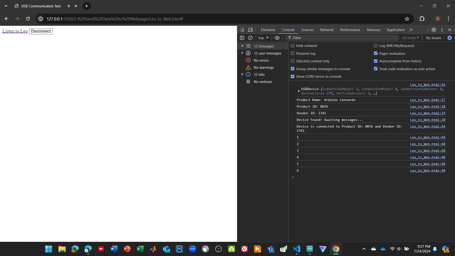 Output with Serial